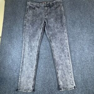 Indigo Wisdom Jeans Mens 35x30‎ Gray Acid Wash Denim Cotton Stretch Straight